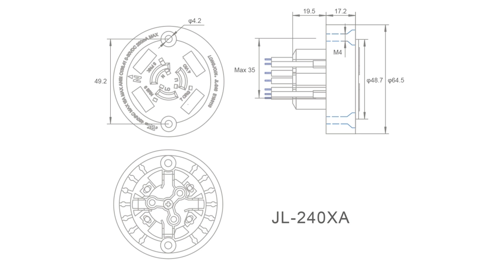 JL-240XA Built-In 7-Pin NEMA Socket Overview: