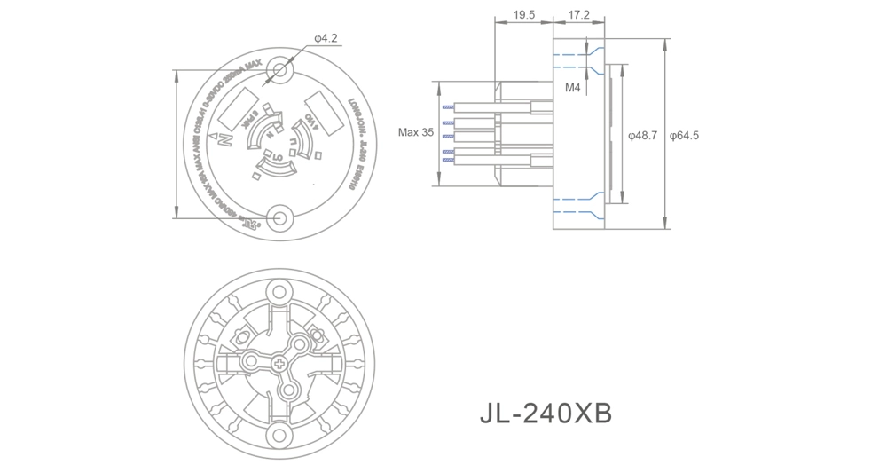 JL-240XB Built-In 5-Pin NEMA Socket Overview:
