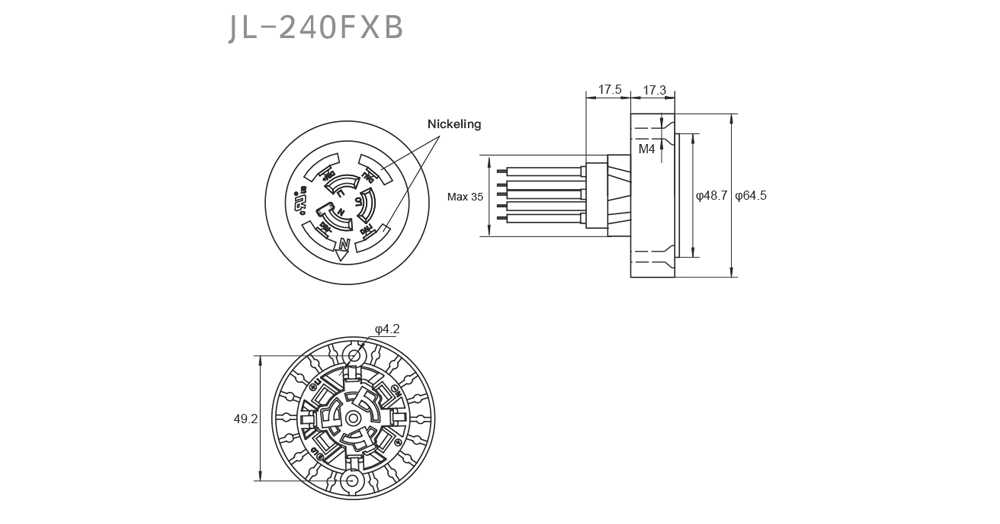 JL-240FXB Built-In 5-Pin NEMA Socket Overview: