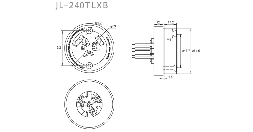 JL-240TLXB Built-In 5-Pin NEMA Socket Overview:
