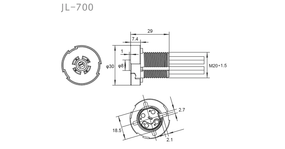 JL-700 Zhaga Book-18 Receptacle Overview: