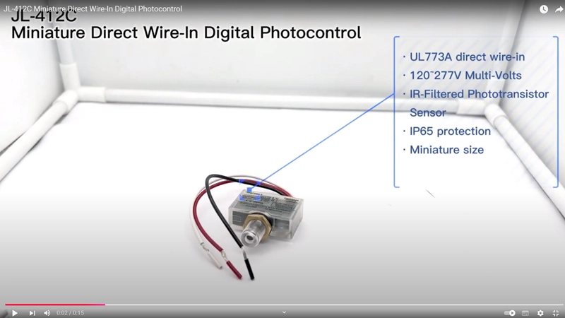 JL-412C Miniature Direct Wire-In Digital Photocontrol
