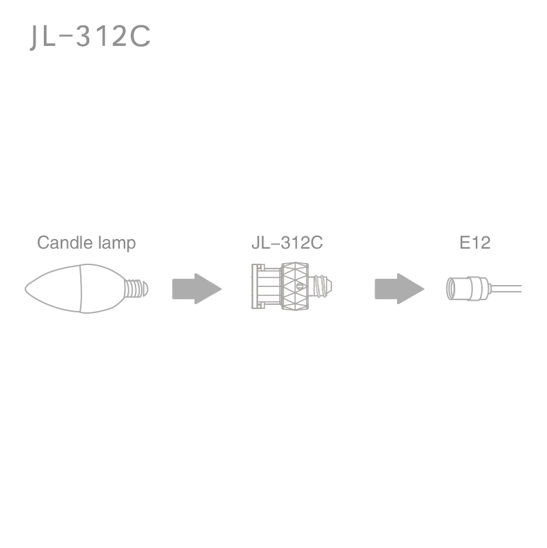 JL-312C E12 Candlestick Bulb Socket Type Installation