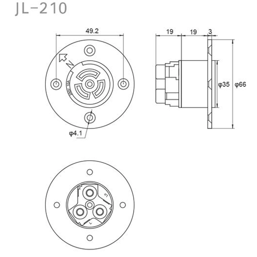 JL-210 Built-In 3-Pin NEMA Socket