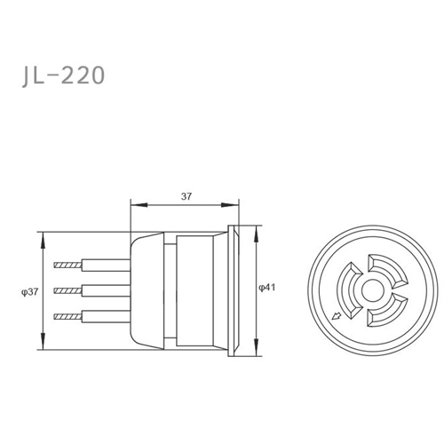 JL-220 Built-In 3-Pin NEMA Socket