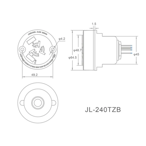 JL-240TZB External Mounting 5-Pin NEMA Socket
